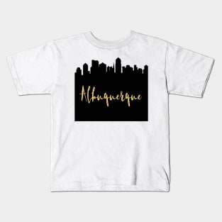 ALBUQUERQUE NEW MEXICO DESIGNER SILHOUETTE SKYLINE ART Kids T-Shirt